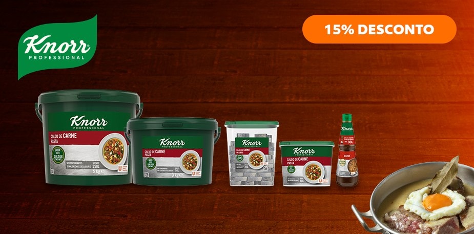 Promoção: 15% de desconto em Caldo de Carne Knorr!