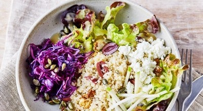 Salada de Quinoa e Couve-Flor Assada