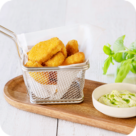 Nuggets com Maionese de Manjericão 