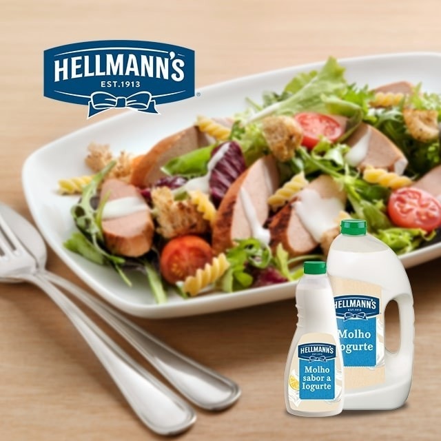 Receita de Salada com The Vegetarian Butcher Salsicha e Hellmann´s Molho de Iogurte
