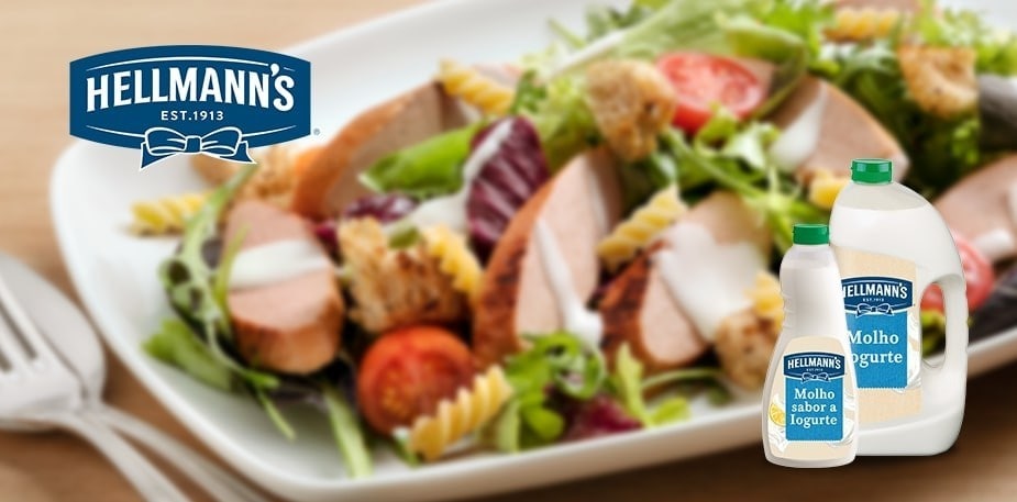 Receita de Salada com The Vegetarian Butcher Salsicha e Hellmann´s Molho de Iogurte