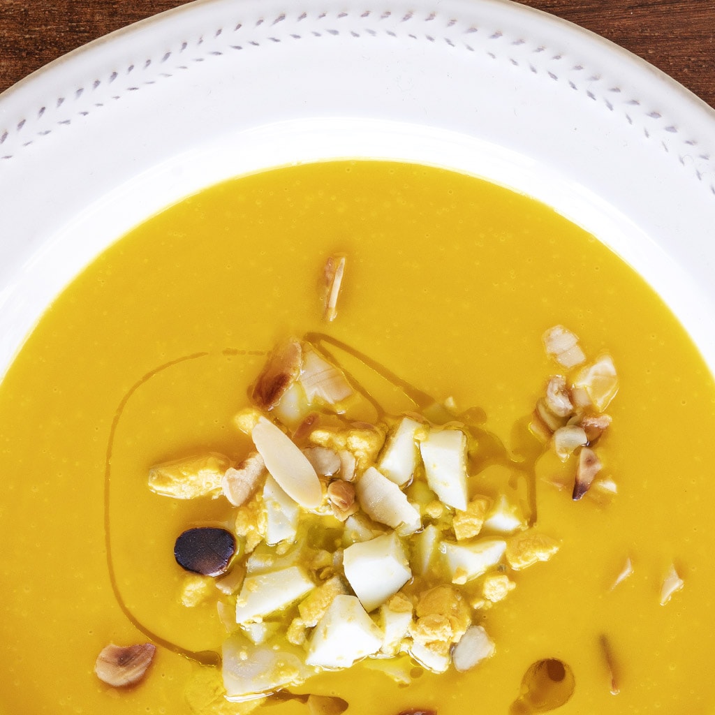 Creme de Abóbora com Ovo e Amêndoa