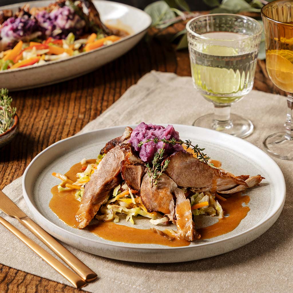 Pá de borrego assada com legumes de inverno