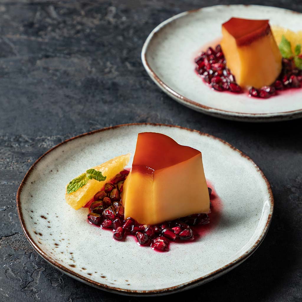 Pudim Abade Priscos com Romã