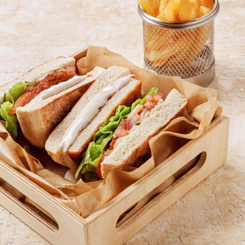 TVB Crocante de "Frango" em bolo do caco