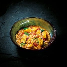 Arroz de Tamboril com Caril Vermelho