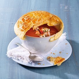 Creme de marisco "en croute"
