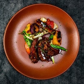 Entrecosto no Forno com Legumes