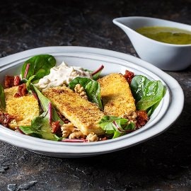 Filet de Tofu panado com Salada de Acelgas