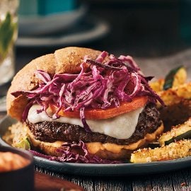 Hambúrguer com Courgette Frita