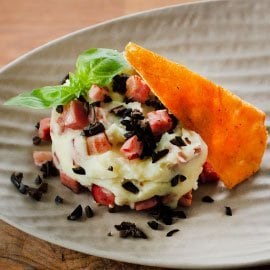 Puré de Batata com Bacon e Queijo Flamengo