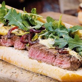 Sanduíche Aberta L&M de Lombo e Mostarda