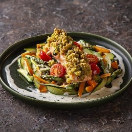 Tranche de Salmão com Crosta de Broa