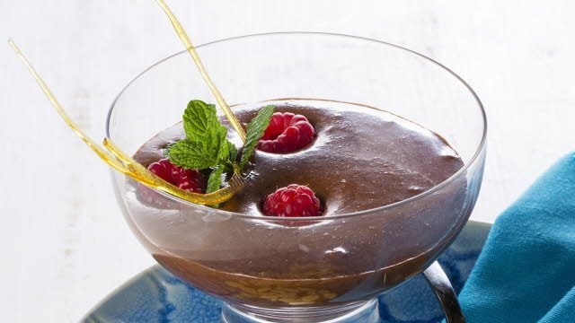 Mousse de Chocolate com Framboesas