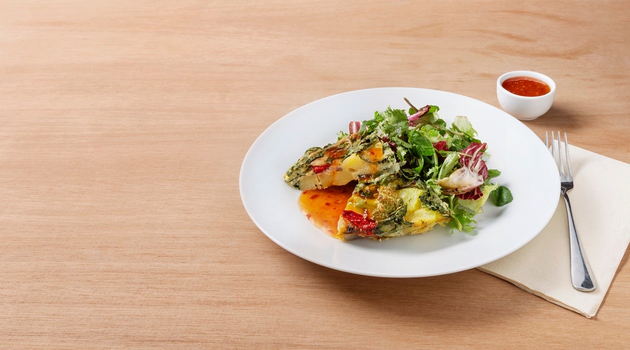 Frittata de legumes assada no forno com Sweet Chili – - Receita