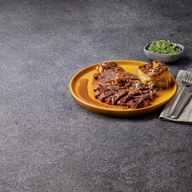 Rosbife com Batata gratinada