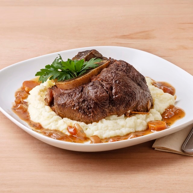 Ossobuco Guisado com puré de Batata