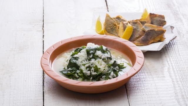 Arroz de Grelos com Peixe Frito