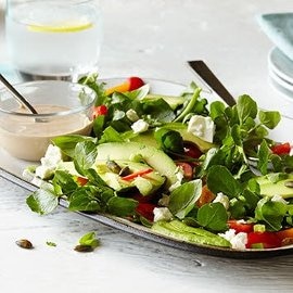 Salada de Agrião e Abacate com Quejo de Cabra