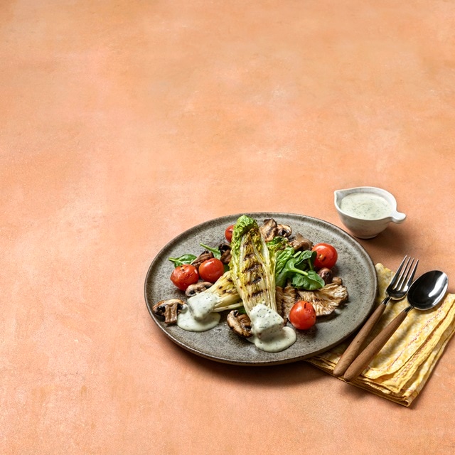 Salada de Alface Grelhada com Cogumelos