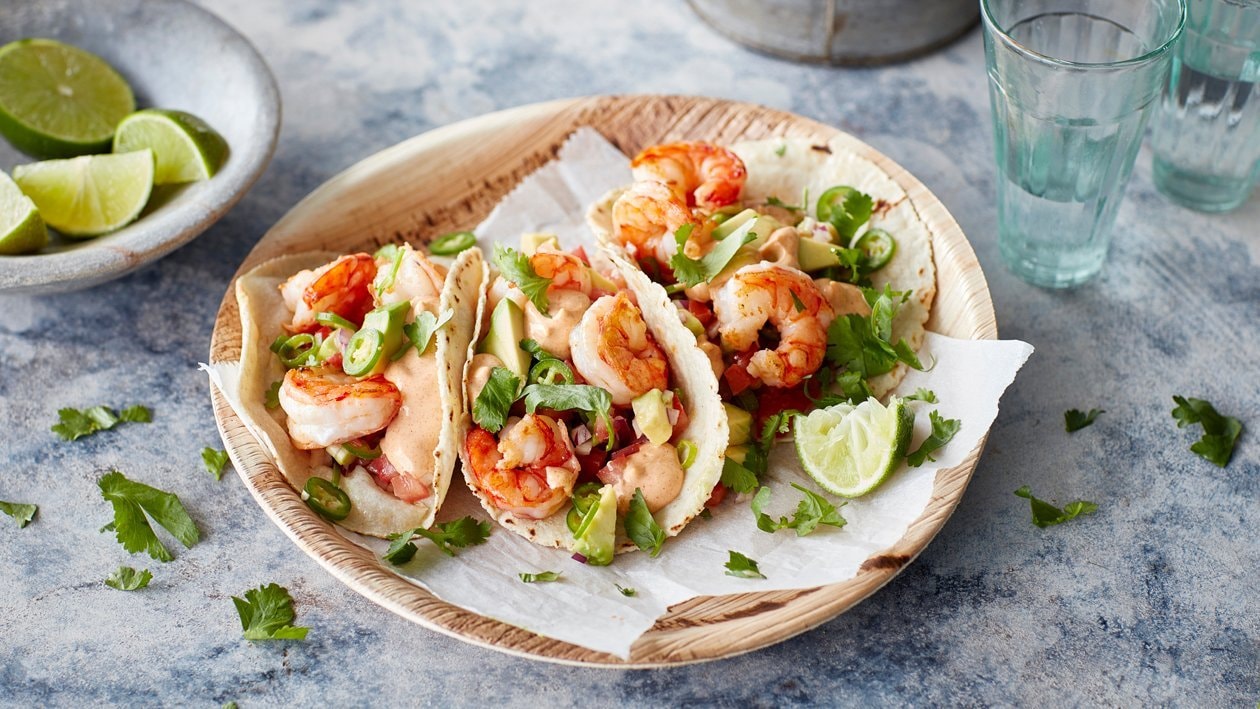 Tacos de Camarão e Abacate