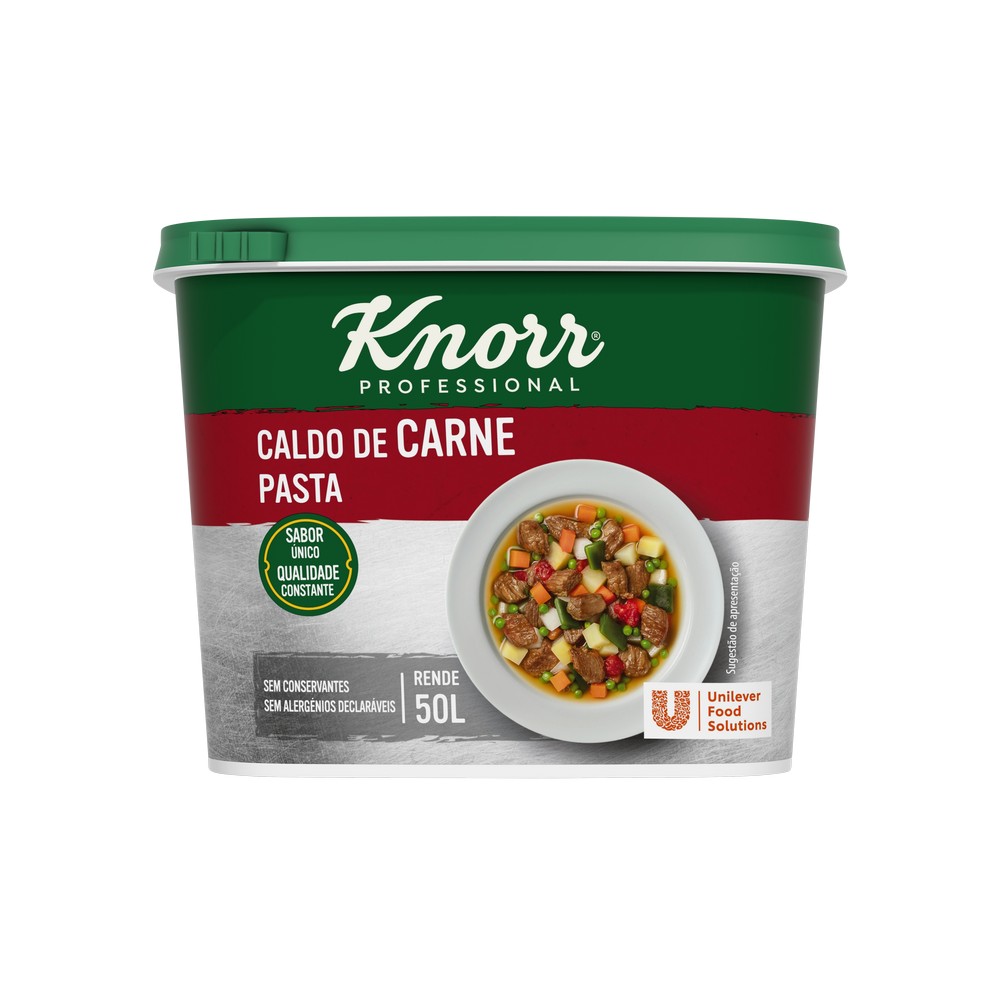 Knorr caldo pasta Carne 1Kg - Knorr Caldo de Carne entrega o sabor genuíno da carne aos seus pratos.