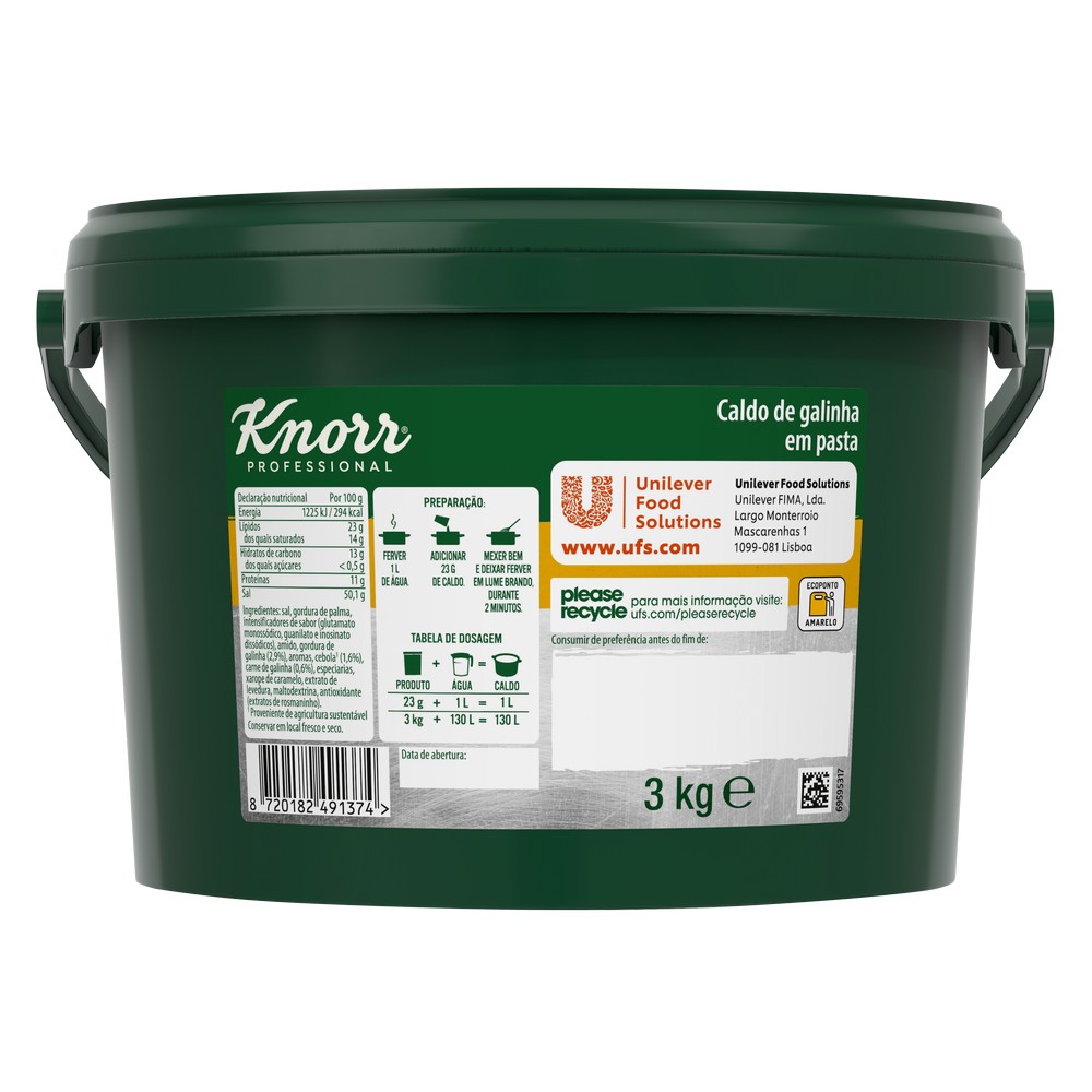 Knorr caldo pasta Galinha 3Kg - 