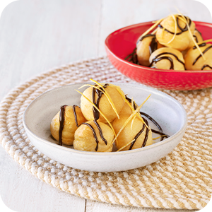 Profiteroles com Chocolate e Laranja